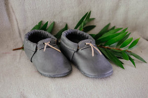 Baby blue Leather Moccasins