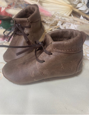baby dark brown leather boots